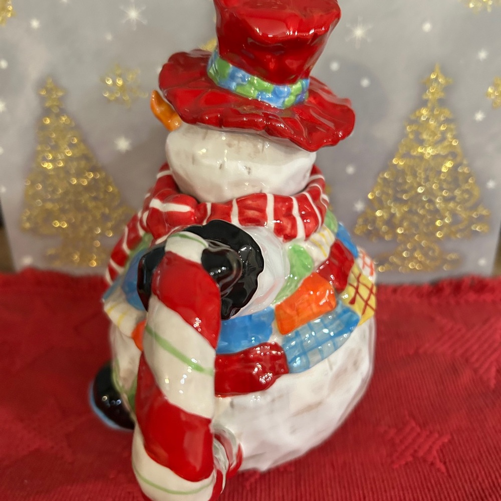 *** PATCHES Snowman Teapot Food safe by Home Interiors (38 oz) - Picture 2 of 8
